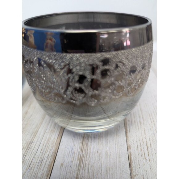 Dorothy Thorpe Roly Poly Glasses Silver Fade Grape Design Vintage Set 2 Ombre - Picture 3 of 6